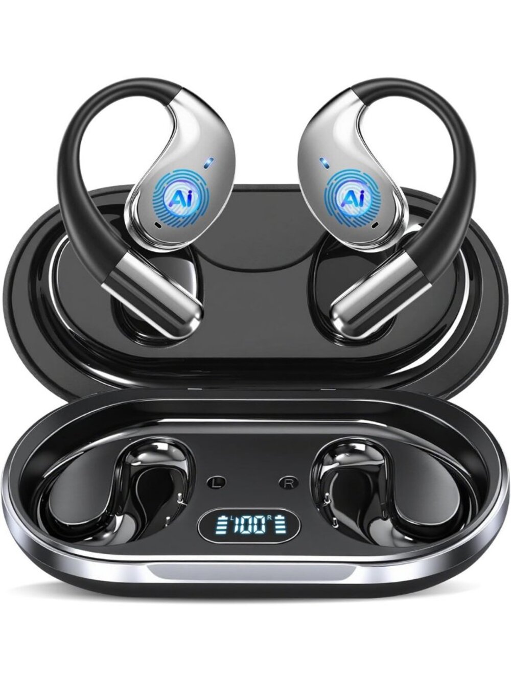 Real-Time Translation Earbuds, 164 Languages, Bluetooth 5.4, 60H Battery, Travel